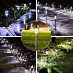 HOME & MARKER® Solarne vrtne lampe na kolcu LED, set 6 kom, vanjska solarna rasvjeta za stazu i dvorište | SOLSTRE