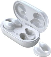 VYZIO® Bežične slušalice s koštanom provodljivošću – Bluetooth 5.3, LED indikator, HiFi zvuk | PROTUNIO, bijela
