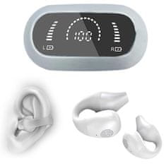 VYZIO® Bežične slušalice s koštanom provodljivošću – Bluetooth 5.3, LED indikator, HiFi zvuk | PROTUNIO, bijela