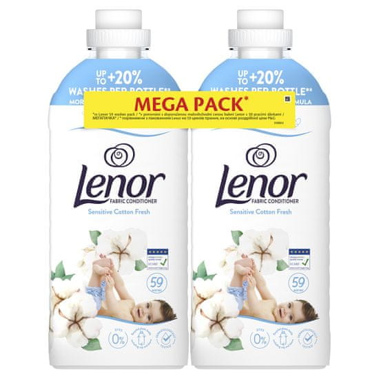 Lenor Omekšivač za rublje Sensitive Cotton Fresh, 118 pranja
