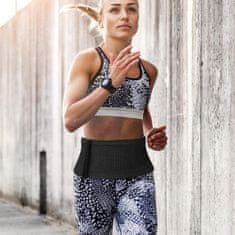 SOLFIT® Pletena sportska torba za struk – rastezljiva, prozračna, više džepova za telefon i ključeve | AIRBELTO, crna, S-M