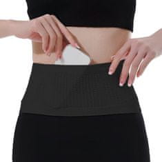 SOLFIT® Pletena sportska torba za struk – rastezljiva, prozračna, više džepova za telefon i ključeve | AIRBELTO, crna, S-M
