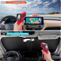 JOIRIDE® Četveroslojno preklopno auto sjenilo 145×80 cm, UV zaštita i reflektirajuća zaštita od topline | SUNDEO