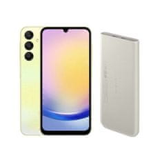Galaxy A25 pametni telefon, 5G, 6 GB/128 GB, žuta + baterija, 10.000 mAh, bež (SM-A256BZYDEUE - 1)
