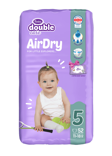 Violeta Air Dry Junior pelene, 52/1 + maramice, vlažne