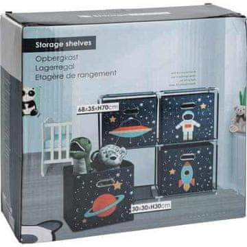HOMESTYLING Dječji ormarić za pohranu KO-C80653180 s 4 kutije dječji svemir