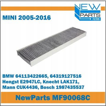 NewParts MF90068C Karbonski filter kabine Mini 2005.-2016. Zamjenski K1239A