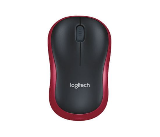 Logitech M185 miš, bežični, nano, optički, crveni (910-002237)