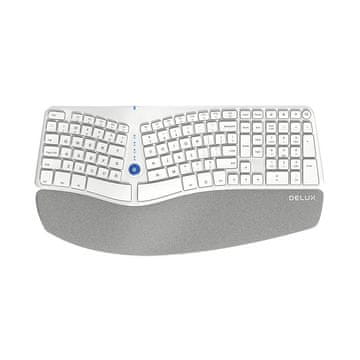 Delux Bežična ergonomska tipkovnica Delux GM901D BT+2.4G (bijela)