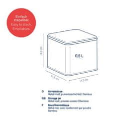 Kela Kutija za pohranu KL-17887 Kiril metal black 11.5x11.5x9.5cm 800.0ml