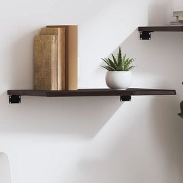 Vidaxl Polica tamnosmeđa 60x40x2 cm masivni hrastov finiš