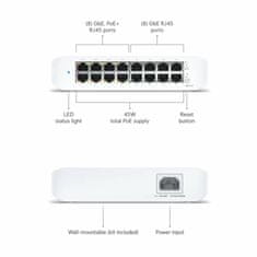 Ubiquiti 1G preklopnik 16-portni 8x PoE Unifi USW-Lite-16-POE