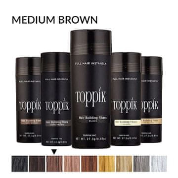 LEGIT Toppik vlakna za kosu, Medium Brown / Srednje smeđa (velika 27,5 g, do 50 nanosa)