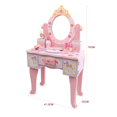 Tuktuk Dječji drveni toaletni stolić s stolicom za male princeze