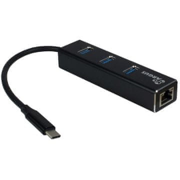 Inter-tech ARGUS IT-410 Gigabit LAN USB Type-C 3-portni hub mrežni adapter