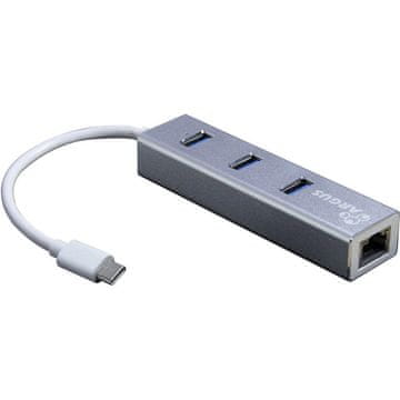 Inter-tech Argus IT-410-S RJ45/3xUSB3.0-Type C LAN adapter