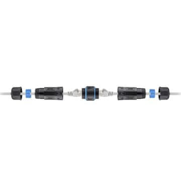 Goobay CAT 6A IP68 2xRJ45 LAN plavi kabelski priključak