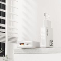 DUDAO A30EUT GaN punjač USB / USB-C 30W + kabel USB-C, bijela
