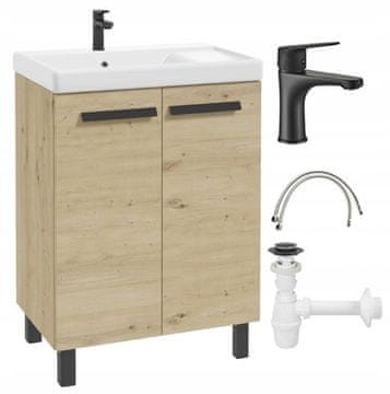 Deftrans Kupaonski set: ormarić s umivaonikom 80x60 + slavina, sifon, klik-klak čep Bonita