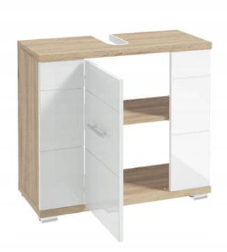 Deftrans Ormarić za umivaonik s izrezom za sifon 70x62,5x31,5 cm Sonoma hrast bijeli Rita