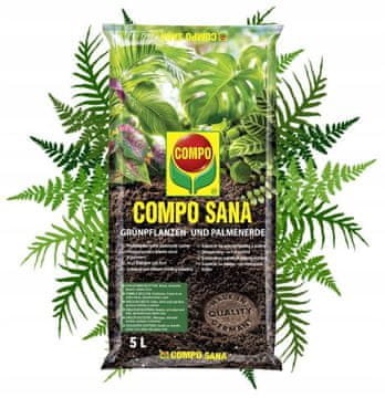 COMPO Sana supstrat za zelene biljke i palme 5L Mješavina treseta, perlita i dolomita