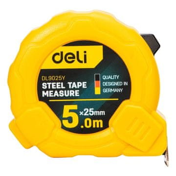 Deli Tools Čelična mjerna traka 5m/25mm Deli Tools EDL9025Y (žuta)