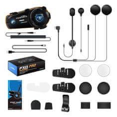slomart Interkom za motocikle Fodsports FX8 Pro, Bluetooth 5.0, crni, do 2000 m, 10 korisnika.