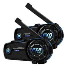 slomart Interkom Fodsports FX8 Air za motocikle - dvupak, crni, Bluetooth 5.0, do 22h trajanja baterije