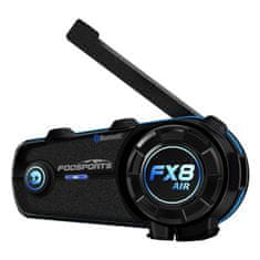 slomart Interkom Fodsports FX8 Air za motocikle - dvupak, crni, Bluetooth 5.0, do 22h trajanja baterije