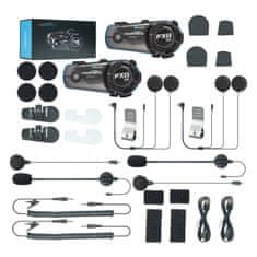 slomart Interkom Fodsports FX8 Air za motocikle - dvupak, crni, Bluetooth 5.0, do 22h trajanja baterije