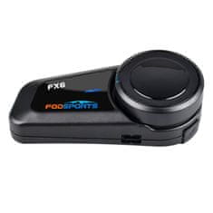 slomart Interkom za motocikle Fodsports FX6, Bluetooth, crni, do 6 korisnika, do 1000m dometa