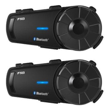 slomart Interkom za motocikle Fodsports FX8 dvojni set (crni) - Bluetooth 5.0, do 2000m raspona