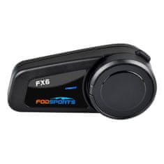 slomart Interkom za motocikle Fodsports FX6, Bluetooth, crni, do 6 korisnika, do 1000m dometa