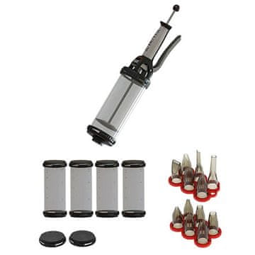 de Buyer Dekoracija od kreme 3358.02, dekorater, klip, 4 x 0,75 L posuda, 12 mlaznica, veličina pištolja 38 x 10,5 cm