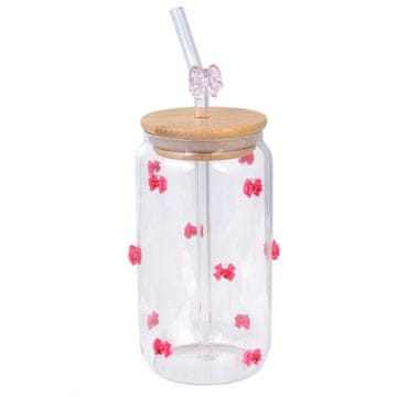 LIVEFY šalica sa slamkom Bowy 400ml, ružičasta