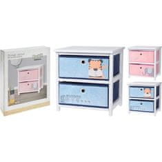 HOMESTYLING Kabinet KO-CP8500940ruzo with two drawers wood/textile pink