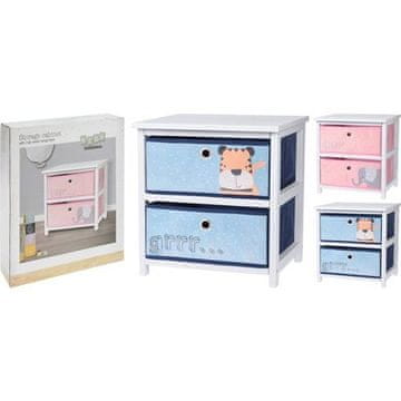 HOMESTYLING Kabinet KO-CP8500940ruzo with two drawers wood/textile pink