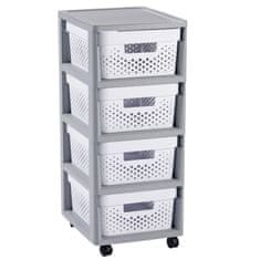 slomart Regal Curver Infinity 4x11L, bijelo-siv