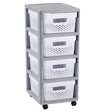 slomart Regal Curver Infinity 4x11L, bijelo-siv