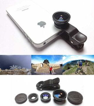 slomart Set 3u1 objektiva za pametni telefon - ATL AK315 (Fish eye, Macro, Wide)