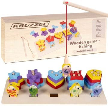 slomart Drveni sorter s igrom pecanja ribica Kruzzel 22565