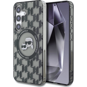 Karl Lagerfeld Originalna maskica za Samsung Galaxy S25 5G - Monogram Heads - crna zaštita - KLHMS25SHMCKMHK