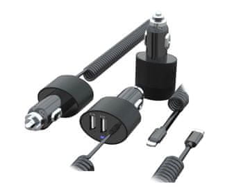 slomart Maclean MCE76 37545 Auto punjač 2xUSB 5.2A, spiralni Lightning kabel 1.8m