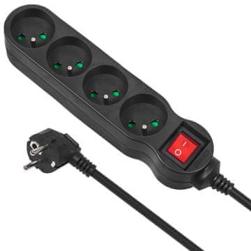 slomart Maclean MCE180 produžni kabel, 4 utičnice, prekidač, 1,4m