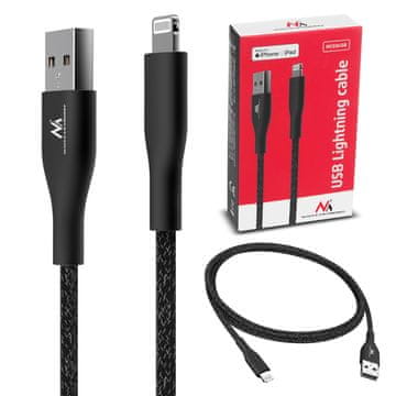 Maclean Kabel USB lightning MFi Apple (Made for iPhone / iPod / iPad) Maclean, 2.4A, 1m, crni, MCE845B