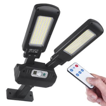 LAMPA Maclean MCE447 Solarna LED ulična svjetiljka sa senzorom pokreta i daljinskim upravljačem, 5W, 2x450lm, IP54