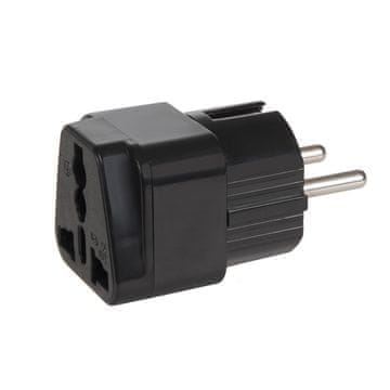 slomart Maclean MCE155 - Univerzalni adapter UK/EU, crni