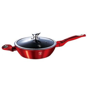 Berlingerhaus Duboka tava s mramornom površinom i poklopcem BH 1261 32 cm Bordo metalik linija