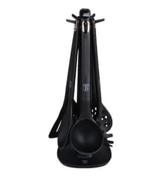 Berlingerhaus Kuhinjski pribor BH-8617 set of 6 pieces with stand Black Rose Collection