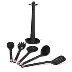 Berlingerhaus Kuhinjski pribor BH-8617 set of 6 pieces with stand Black Rose Collection